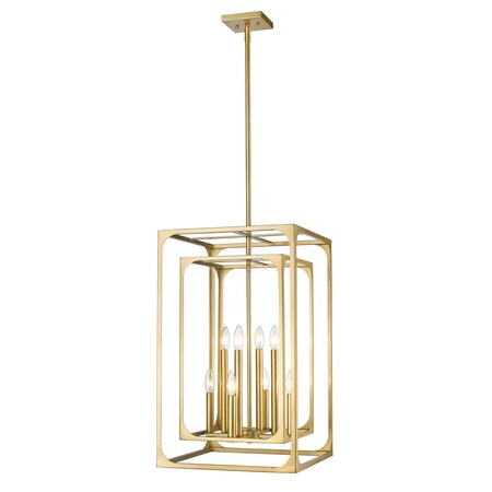Z-Lite Easton Chandelier, 8-Light, 16.5 In.W x 27 In.H, Rubbed Brass/Rubbed Brass 3038-8RB
